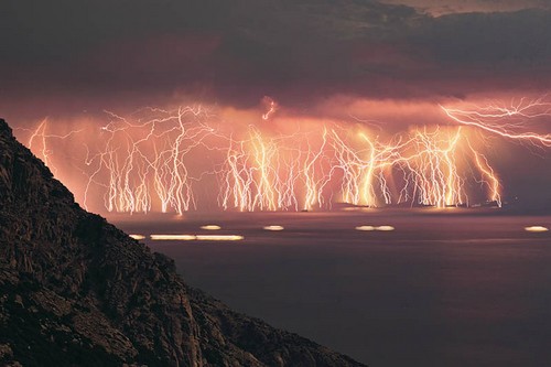 Lightning Raining on the Ocean